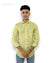 Sanganeri print men's shirt in yellow with stylish design from Modern Marwar