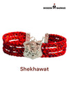 Default red braided fabric bracelet from SINGH featuring Shekhawat moli bracelet design