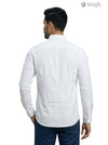 Men's white cotton shirt from SINGH viewed from the back SHIRTS(MENS)-1506-JADEJA