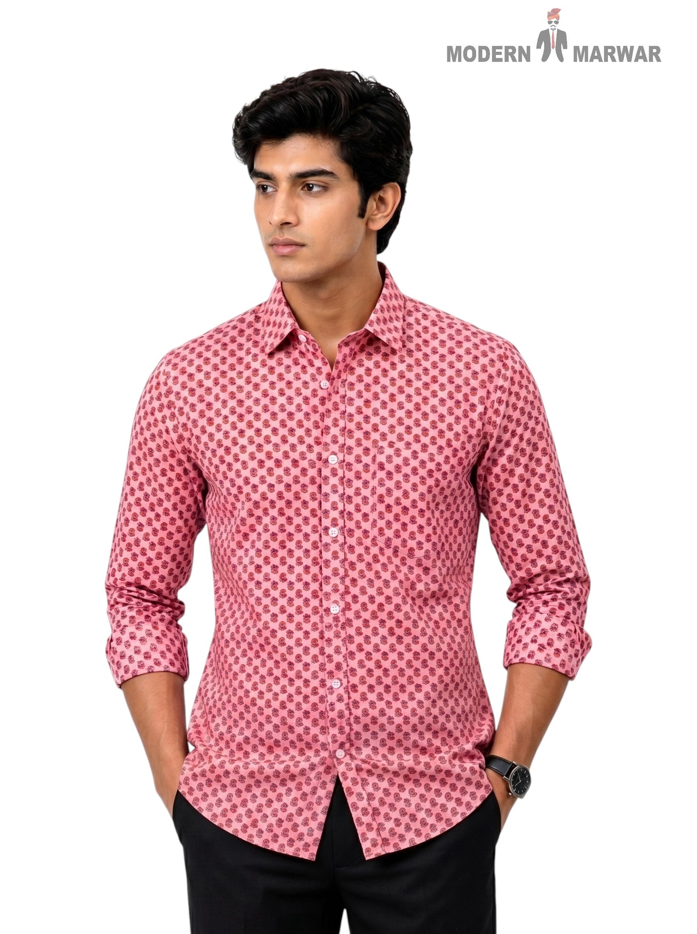 Singh (Mens) Sanganeri Floral-15-108-3