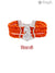 M Hand Use Orange Fabric Bracelet from Singh with Shivaji Logo Moli Design