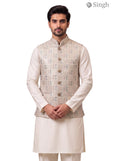 Simple koti in beige cotton fabric, front view showcasing intricate design, SIMPLE KOTI-20-102-2-40