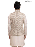 Traditional beige SIMPLE KOTI-20-102-9-38 with patterned fabric, viewed from the back