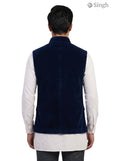 Men's Simple Koti CT (MENS)-2003-5 in navy velvet, back view, versatile for traditional wear