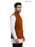 Mens Koti in brown velvet view from the side featuring SIMPLE KOTI CT (MENS)-2003-5