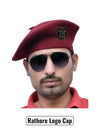 Default maroon wool Rathore Lobo & Beret Cap By Singh Brand worn by a man in sunglasses