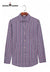 Modern Marwar men's checked shirts in purple and white with full sleeves and button-down collar