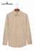 SINGH men's designer formal shirt in beige with subtle pattern and full sleeves on hanger
