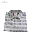 Modern Marwar men's floral print shirt in soft fabric with a stylish striped design
