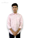 Men's floral print shirt in pink from Modern Marwar, perfect for casual outings and summer events