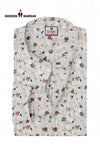 Singh men's floral printed casual shirt in light color with multi-colored floral pattern
