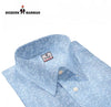 Singh men's light blue formal shirt with subtle leaf pattern and classic collar design