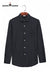 SINGH men's printed casual shirt in black with white patterns and button-down style