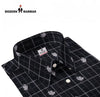 Singh men's printed casual shirt in black with white grid and floral pattern for stylish wear