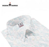Singh men's printed formal shirt with light blue paisley pattern and classic collar