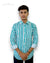 Men's striped shirt by Modern Marwar in blue and white with a classic fit and long sleeves