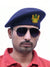 Default black beret cap in wool at a frontal angle featuring SINGH Modern Marwar Black Beret Cap & parmar Lobo Combo