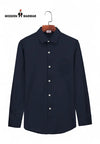 Modern Marwar navy blue premium cotton shirt for men with long sleeves and button-down collar