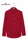 Premium men's shirts in rich red color by Modern Marwar with a classic fit and button-down design