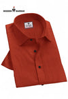 Modern Marwar premium men's shirt in vibrant orange color with a classic collar and button details