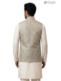 Back view of Singh Simple Koti-20-102-3-38 in light green fabric, perfect for Royal Weddings