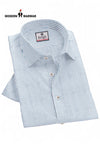 Light blue striped formal shirt for men by Modern Marwar with a classic collar and buttons