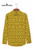 Singh yellow printed shirt for men with black floral pattern and button-down front