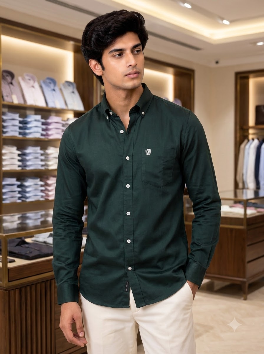 SINGH Men's Plain Shirt -15-101-7 Premium Royal Elegance