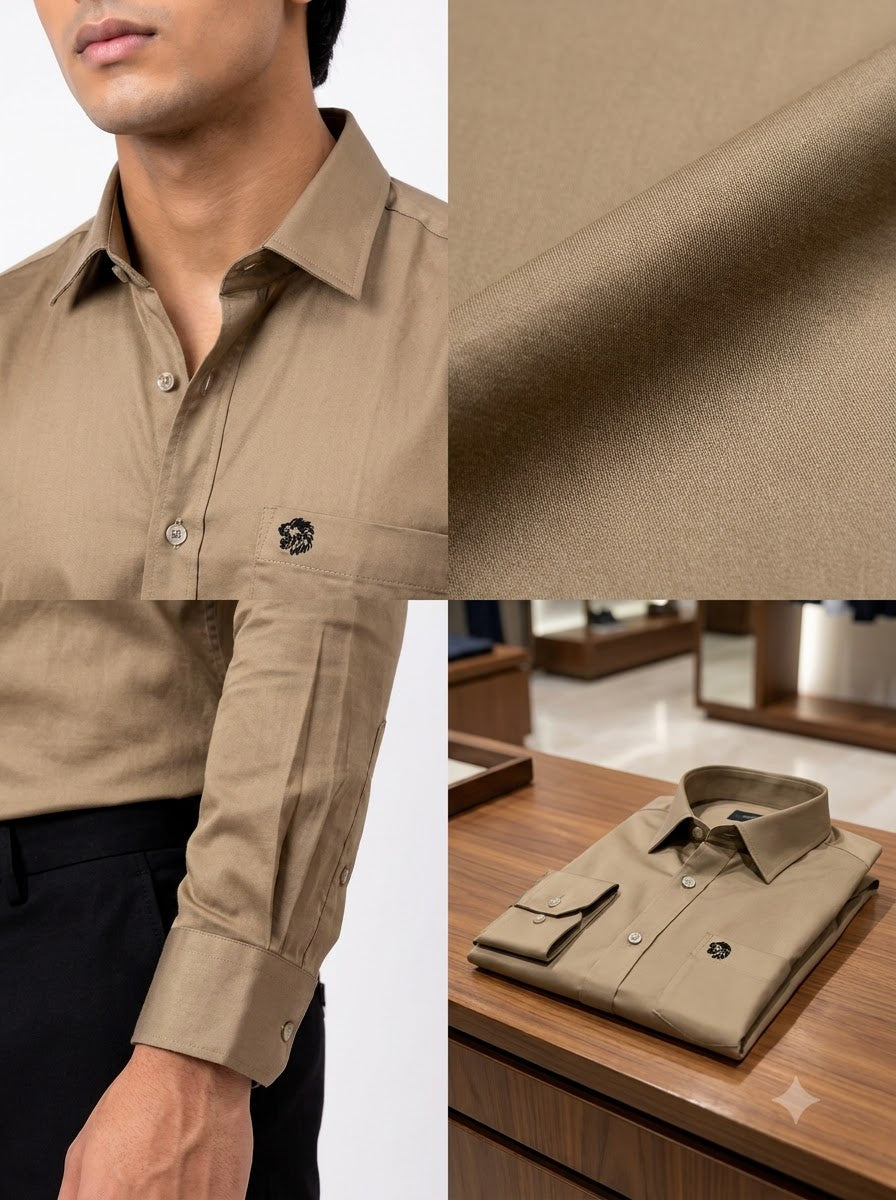 SINGH Men's Plain Shirt -15-101-7 Premium Royal Elegance