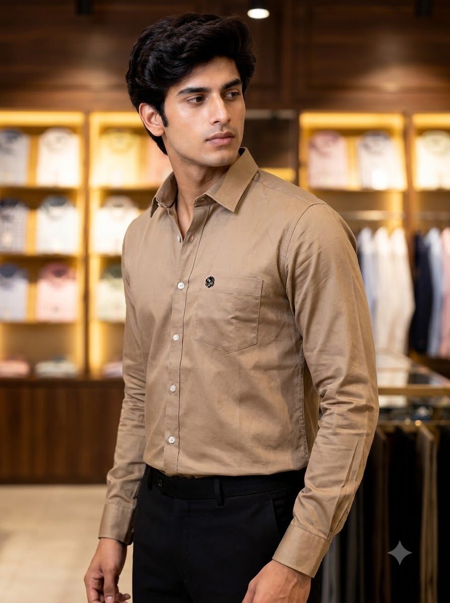 SINGH Men's Plain Shirt -15-101-7 Premium Royal Elegance
