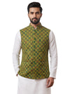 Mens Koti in Green with Decorative Fabric Front View - SPAADAA KOTI-FF-1