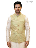 Mens Koti in light green cotton with a front view of SPAADAA KOTI FF-9