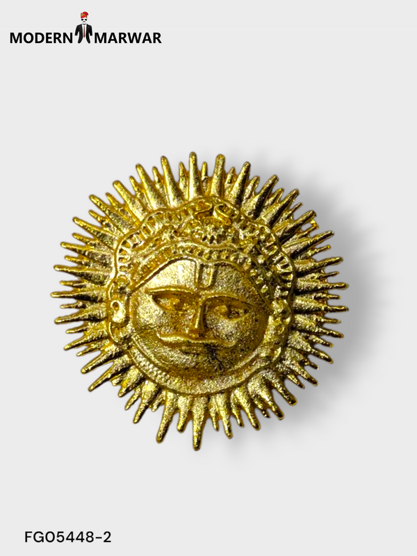 Gold Sun Design Suit Pocket Pin from Modern Marwar with Intricate Detailing