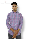 Modern Marwar Tommy Hilfiger checkered shirt in red and blue with button-up front and long sleeves