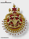 Exquisite traditional brooch for men featuring intricate gold detailing and pearl accents