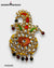 Elegant traditional Indian brooch crafted with colorful rhinestones and intricate detailing