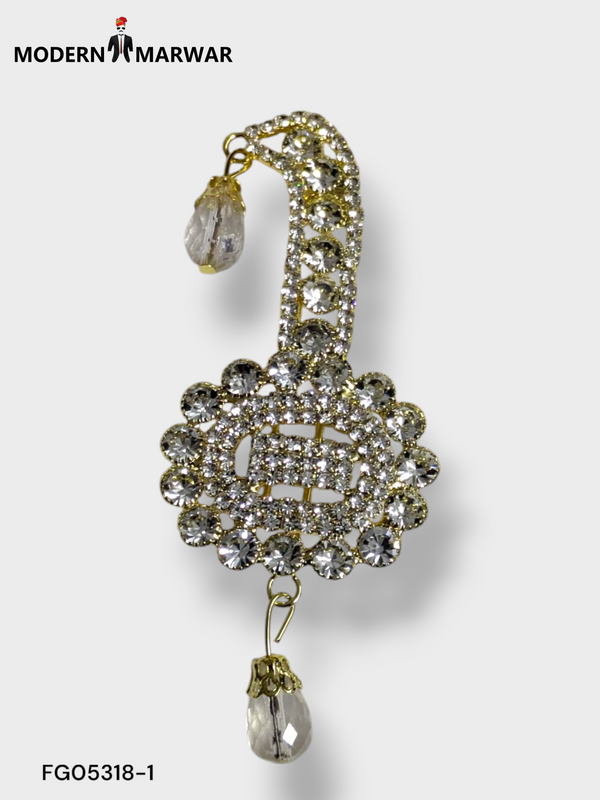 Embellished traditional men's jewelry featuring sparkling stones and elegant design from Modern Marwar