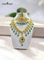 Elegant traditional necklace set in gold with green beads for festive occasions