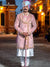 Modern Marwar Traditional Wedding Sherwani in light pink with intricate embroidery and a regal turban