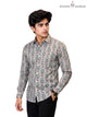 SINGH Men’s Cream & Turquoise Paisley Print Full-Sleeve Shirt – 1505-5