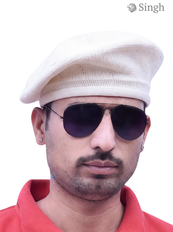 Singh Men's Beret Cap (Cotton)- Premium Royal Style