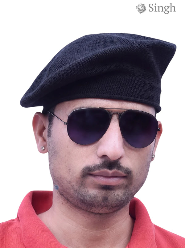 Singh Men's Beret Cap (Cotton)- Premium Royal Style
