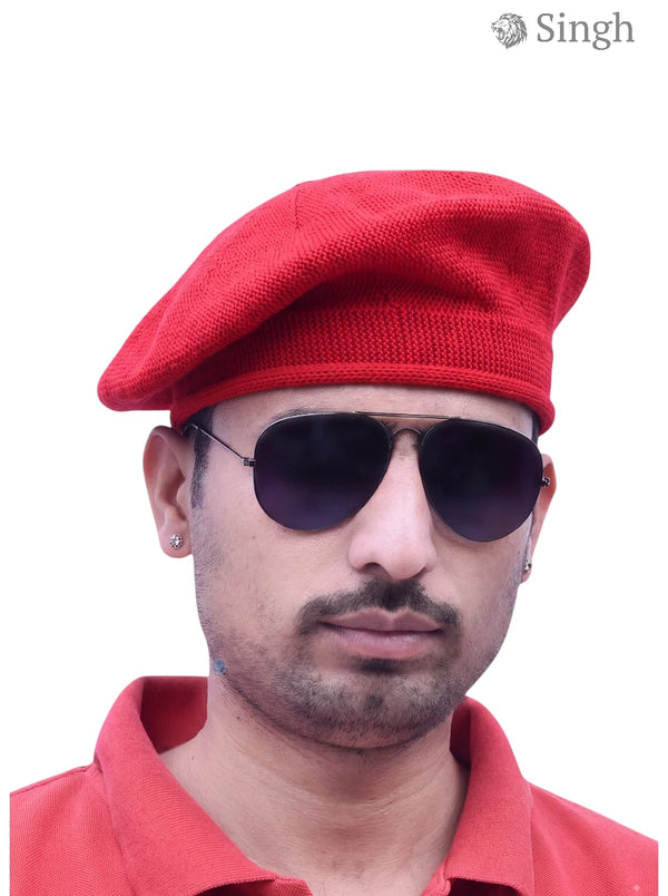 Singh Men's Beret Cap (Cotton)- Premium Royal Style