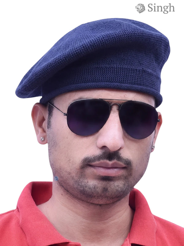 Singh Men's Beret Cap (Cotton)- Premium Royal Style