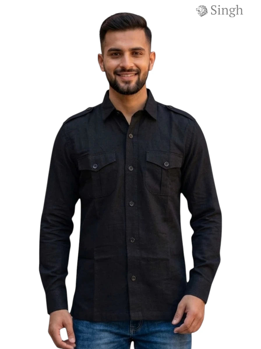 Singh Linen JIO 2P-MN-3 Premium Hunting Shirt