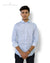 Striped formal shirt for men in light blue by Modern Marwar with button-down collar and pocket