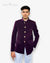 Stylish Modern Marwar M Jodhpuri Suit featuring a velvet coat suit for weddings in deep purple color
