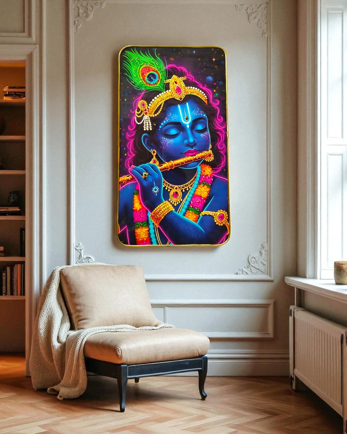 Krishna Photo Frame Crystal Glossy